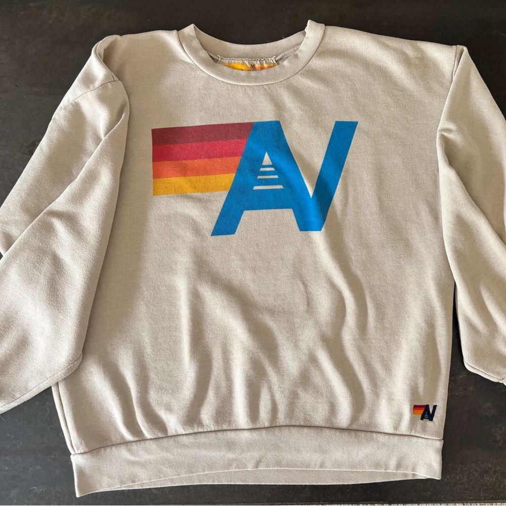 Aviator Nation LOGO STITCH RELAXED CREW SWEATSHIRT